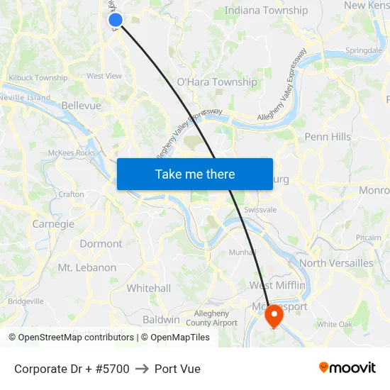 Corporate Dr + #5700 to Port Vue map