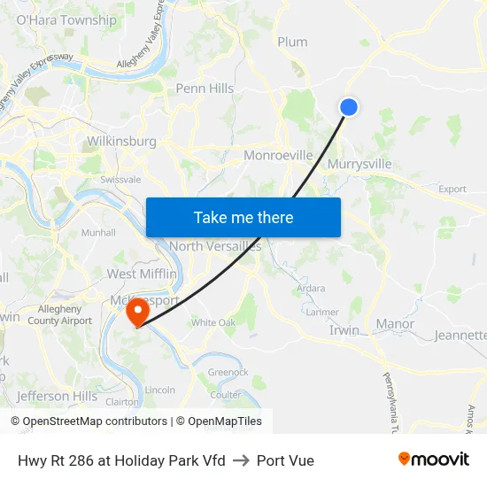 Hwy Rt 286 at Holiday Park Vfd to Port Vue map