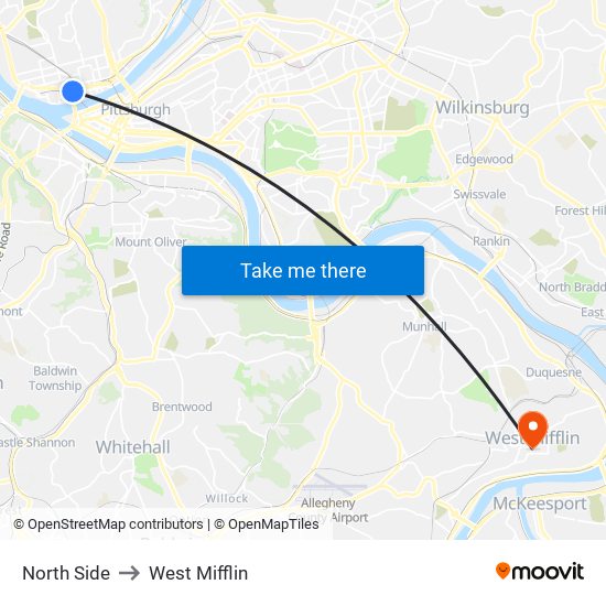 North Side to West Mifflin map