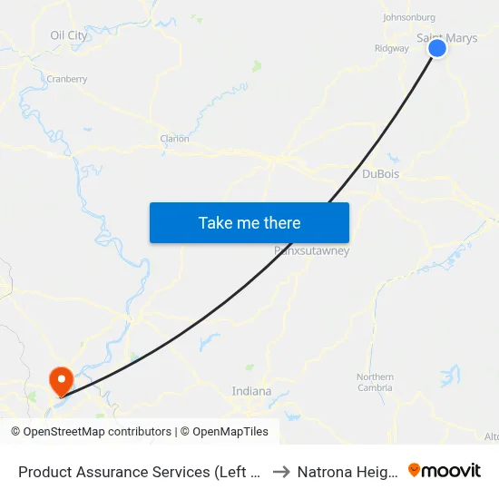 Product Assurance Services (Left Side) to Natrona Heights map