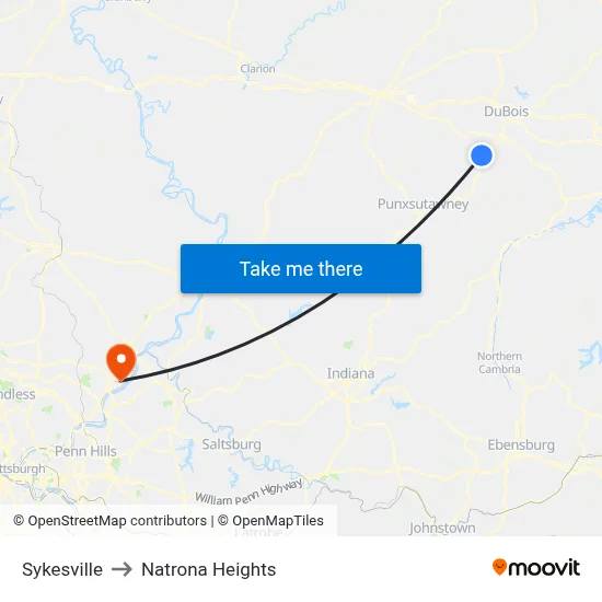 Sykesville to Natrona Heights map