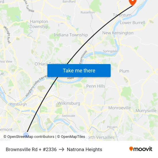 Brownsville Rd + #2336 to Natrona Heights map