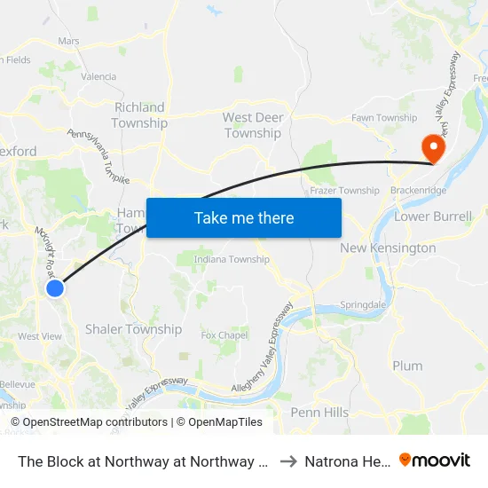 The Block at Northway at Northway Apartments to Natrona Heights map
