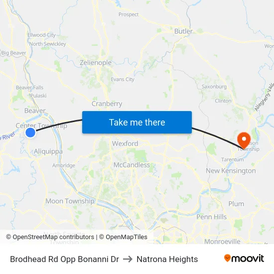Brodhead Rd Opp Bonanni Dr to Natrona Heights map