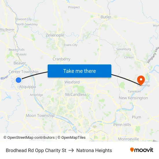 Brodhead Rd Opp Charity St to Natrona Heights map