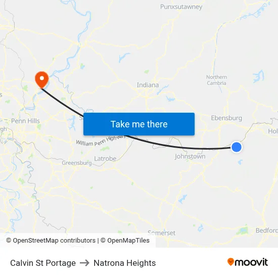 Calvin St Portage to Natrona Heights map