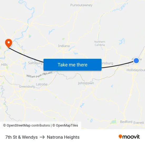 7th St & Wendys to Natrona Heights map
