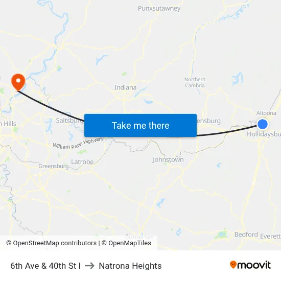 6th Ave & 40th St I to Natrona Heights map