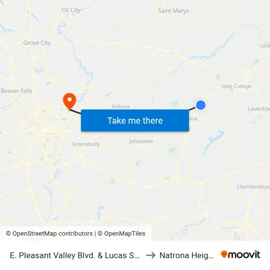 E. Pleasant Valley Blvd. &  Lucas St. (V to Natrona Heights map