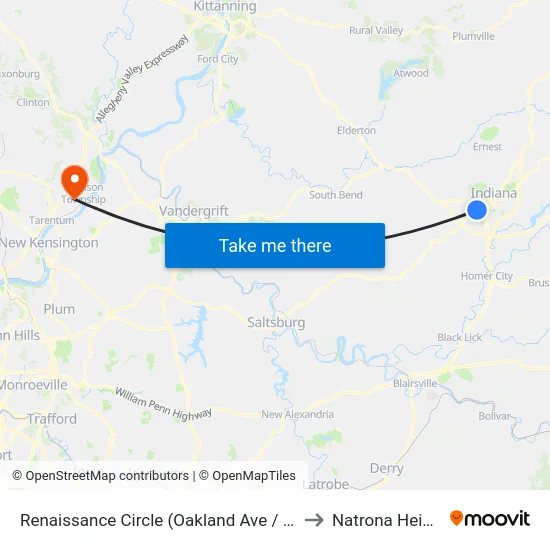 Renaissance Circle (Oakland Ave / Rte 28 to Natrona Heights map