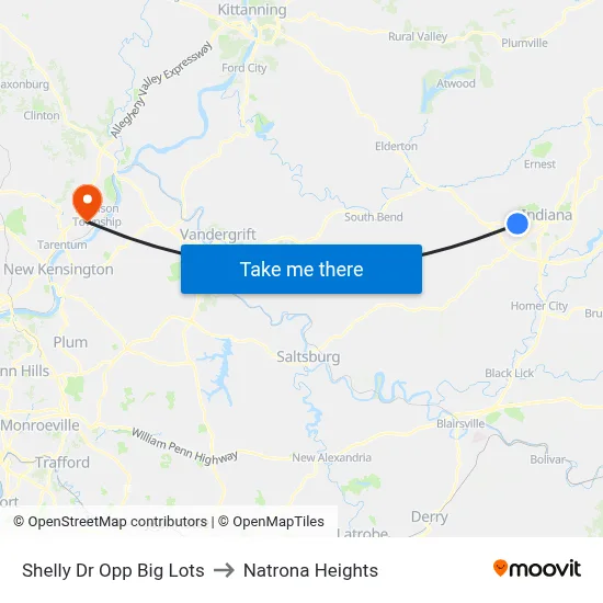 Shelly Dr Opp Big Lots to Natrona Heights map