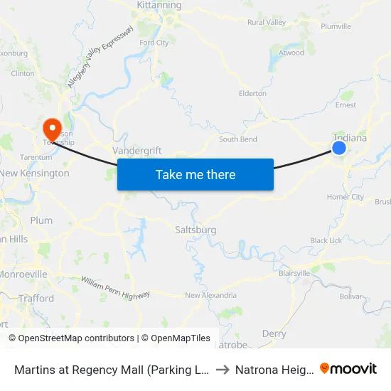 Martins at Regency Mall (Parking Lot Sid to Natrona Heights map