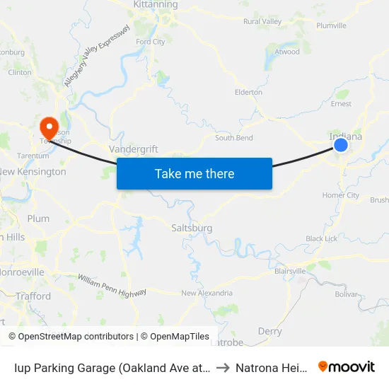 Iup Parking Garage (Oakland Ave at Paper to Natrona Heights map