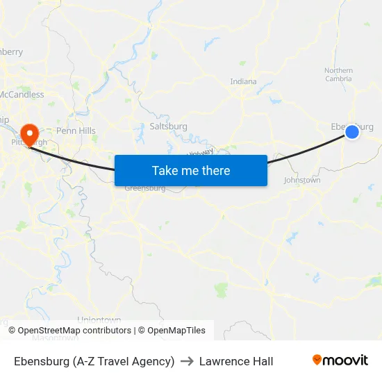 Ebensburg (A-Z Travel Agency) to Lawrence Hall map