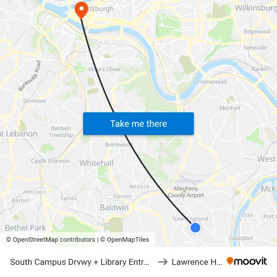 South Campus Drvwy + Library Entrance to Lawrence Hall map