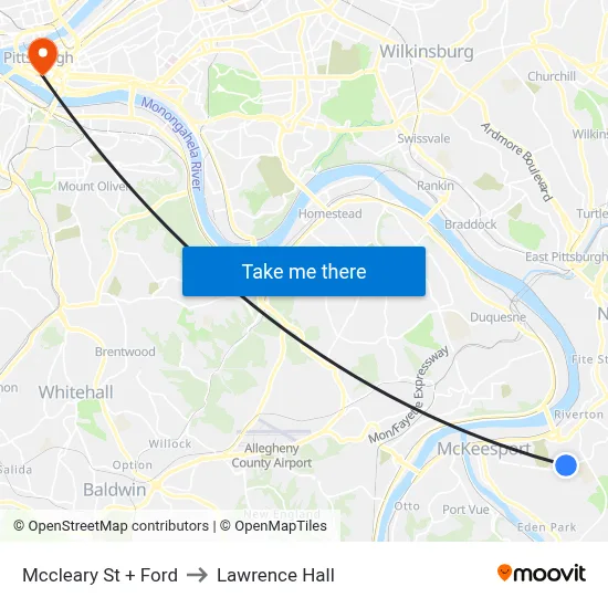 Mccleary St + Ford to Lawrence Hall map
