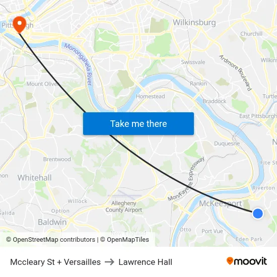 Mccleary St + Versailles to Lawrence Hall map