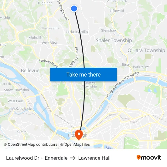 Laurelwood Dr + Ennerdale to Lawrence Hall map