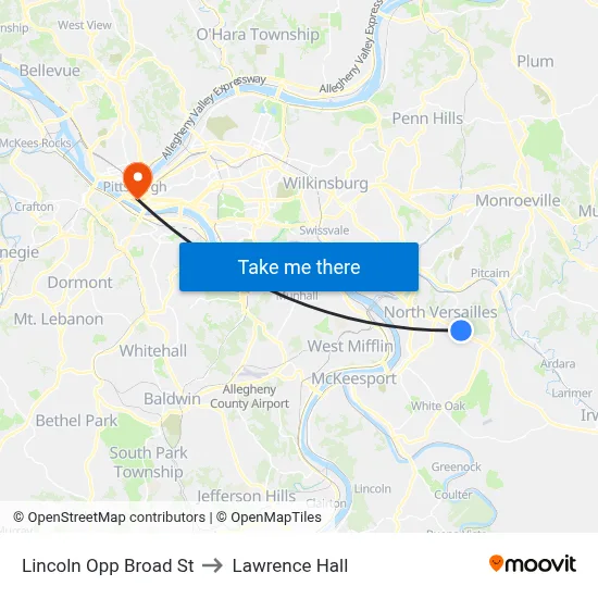 Lincoln Opp Broad St to Lawrence Hall map
