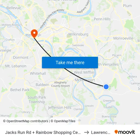 Jacks Run Rd + Rainbow Shopping Center Entrance to Lawrence Hall map