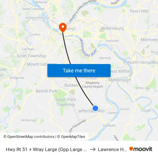 Hwy Rt 51 + Wray Large (Opp Large Vfd) to Lawrence Hall map