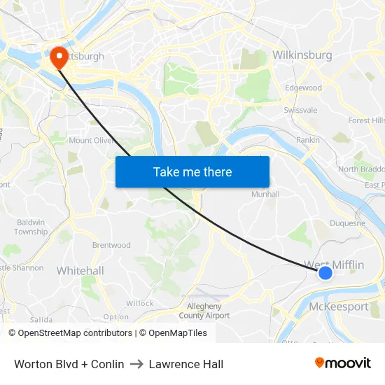 Worton Blvd + Conlin to Lawrence Hall map