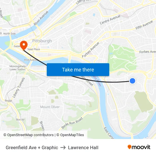 Greenfield Ave + Graphic to Lawrence Hall map