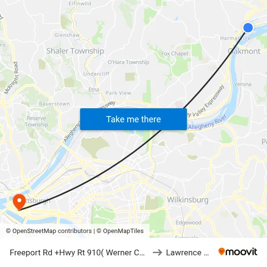 Freeport Rd +Hwy Rt 910( Werner Camp) to Lawrence Hall map