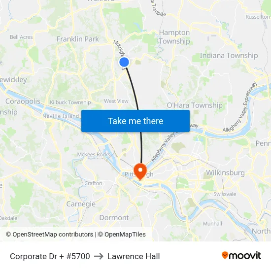 Corporate Dr + #5700 to Lawrence Hall map