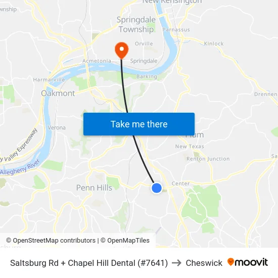 Saltsburg Rd + Chapel Hill Dental (#7641) to Cheswick map
