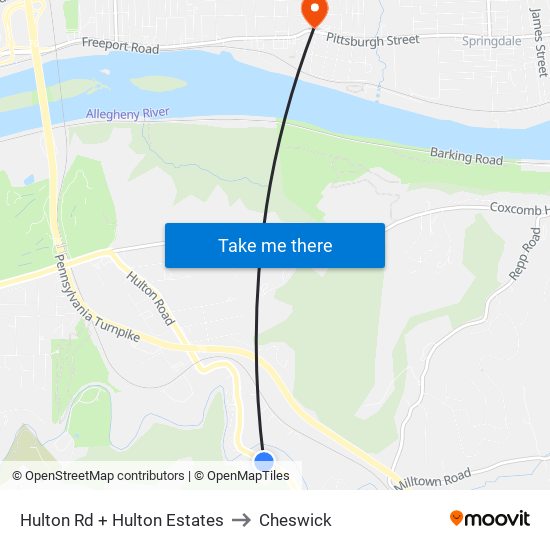 Hulton Rd + Hulton Estates to Cheswick map