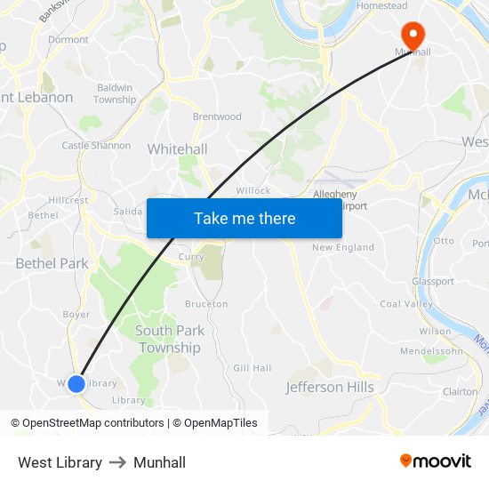 West Library to Munhall map