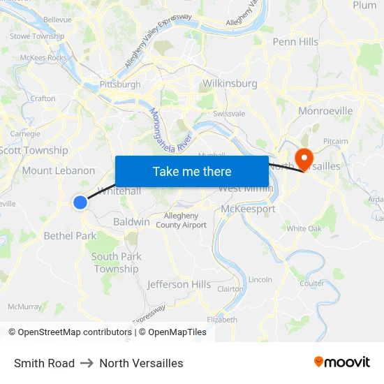 Smith Road to North Versailles map