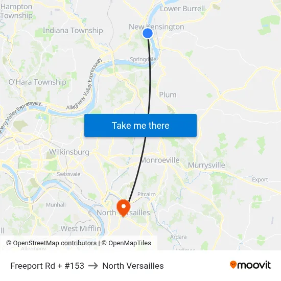 Freeport Rd + #153 to North Versailles map