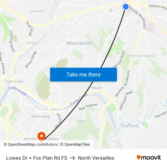 Lowes Dr + Fox Plan Rd FS to North Versailles map