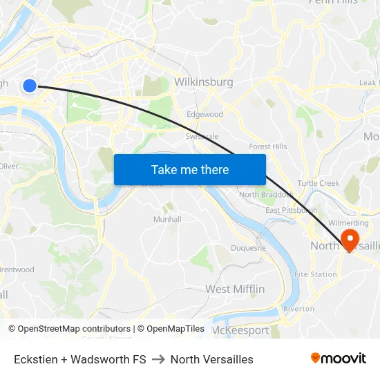 Eckstien + Wadsworth FS to North Versailles map