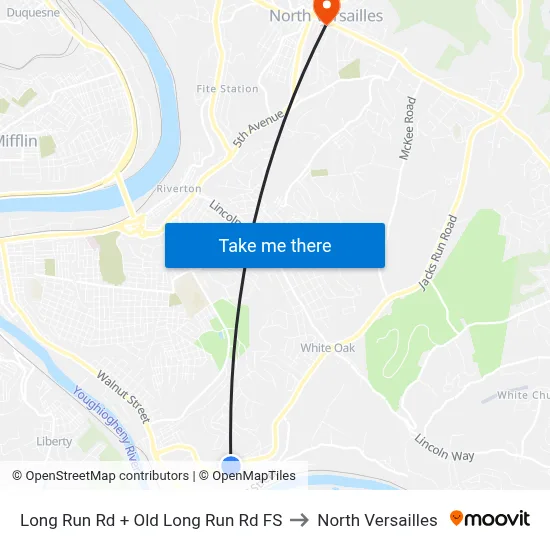 Long Run Rd + Old Long Run Rd FS to North Versailles map