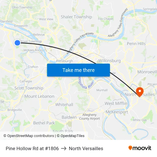 Pine Hollow Rd at #1806 to North Versailles map