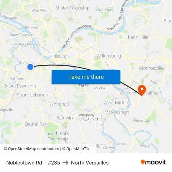 Noblestown Rd + #235 to North Versailles map