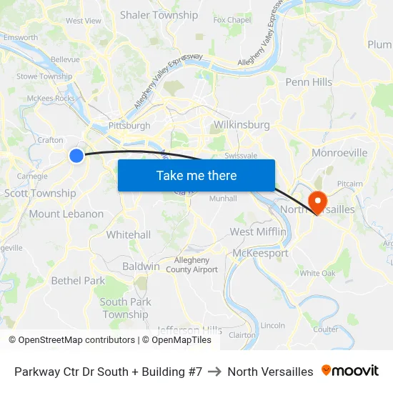 Parkway Ctr Dr South + Building #7 to North Versailles map