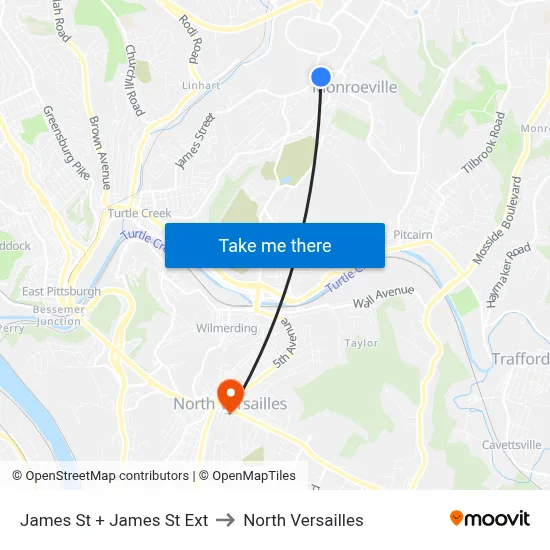 James St + James St Ext to North Versailles map
