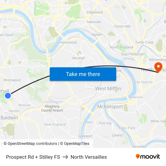 Prospect Rd + Stilley FS to North Versailles map