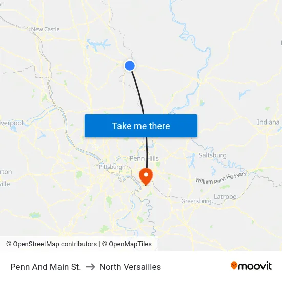 Penn And Main St. to North Versailles map