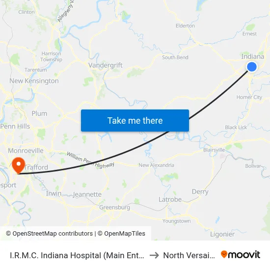 I.R.M.C. Indiana Hospital (Main Entrance to North Versailles map