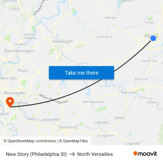 New Story (Philadelphia St) to North Versailles map