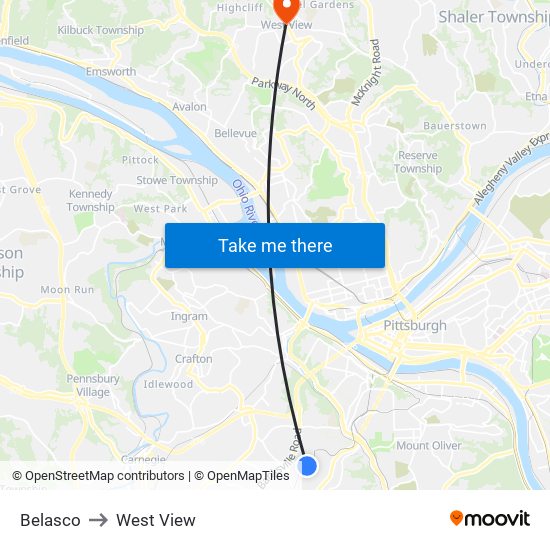 Belasco to West View map