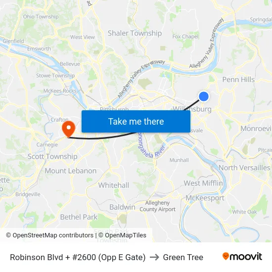 Robinson Blvd + #2600 (Opp E Gate) to Green Tree map