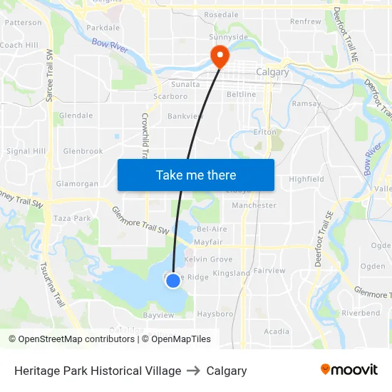 Heritage Park Historical Village to Calgary map