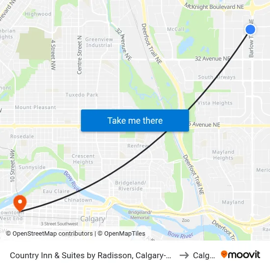 Country Inn & Suites by Radisson, Calgary-Northeast to Calgary map