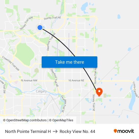 North Pointe Terminal H to Rocky View No. 44 map